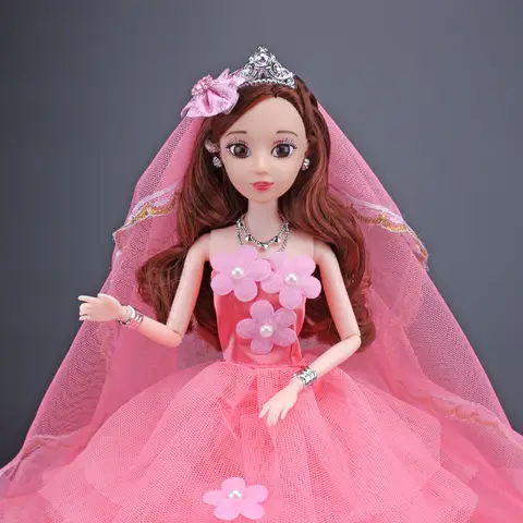 1 set högkvalitativ lång prinsessklänning för barbiedocka kläder bröllopsfestklänning mode kjol docktillbehör 12 best sales Barbie brudklänning - №10