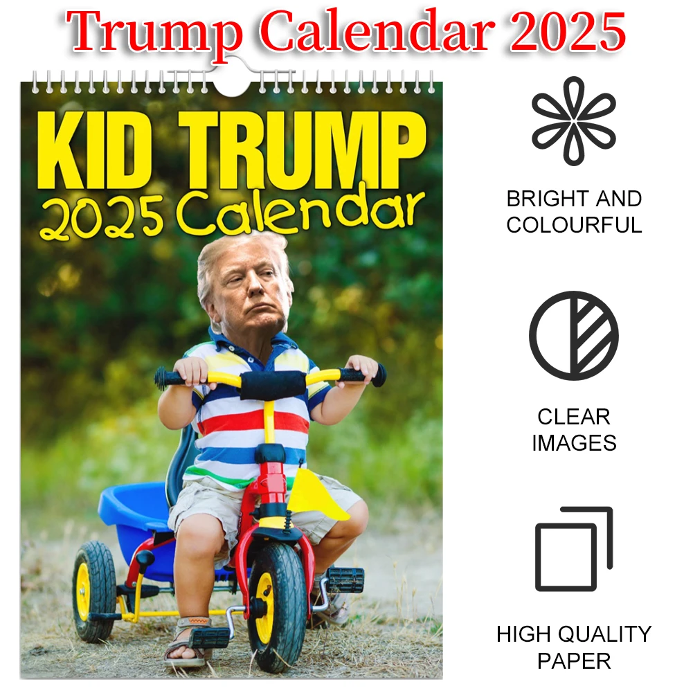 Kid Trump wandkalender 2025, grappige en interessante kalender, kerst- en nieuwjaarscadeaus, wandkalender, nieuwjaarskalender