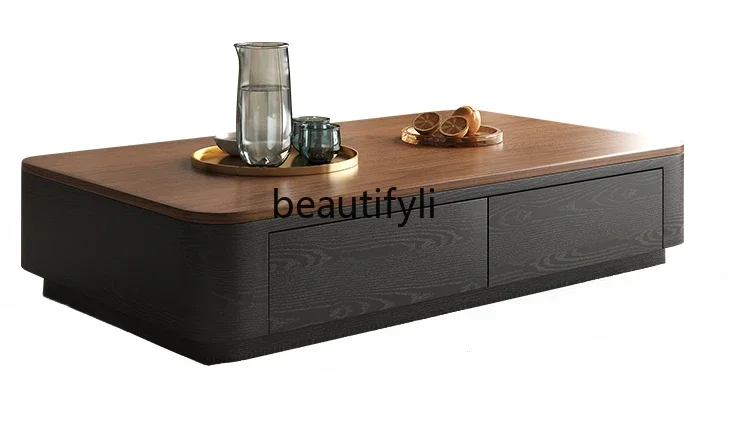 

Chinese Ancient Style Coffee Table Living Room Home Small Apartment Tea Table Italian Retro Solid Wood Rectangular Coffee Table