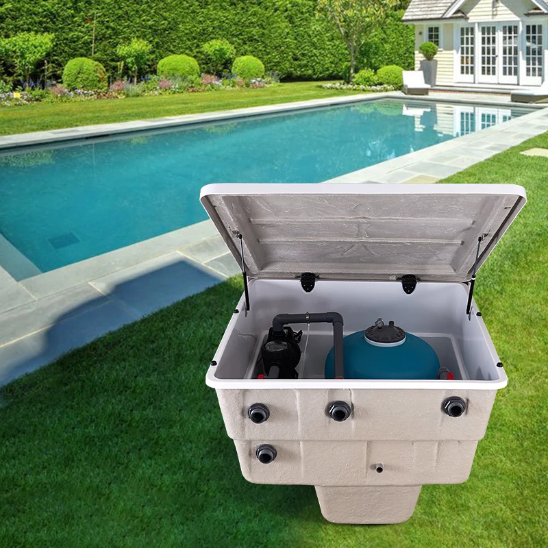 Caja pequeña de fibra de vidrio, 25m3/h, acrílico, PK8016, filtro de arena empotrado para piscina con bomba, tratamiento de agua, tipo limpiador de filtración
