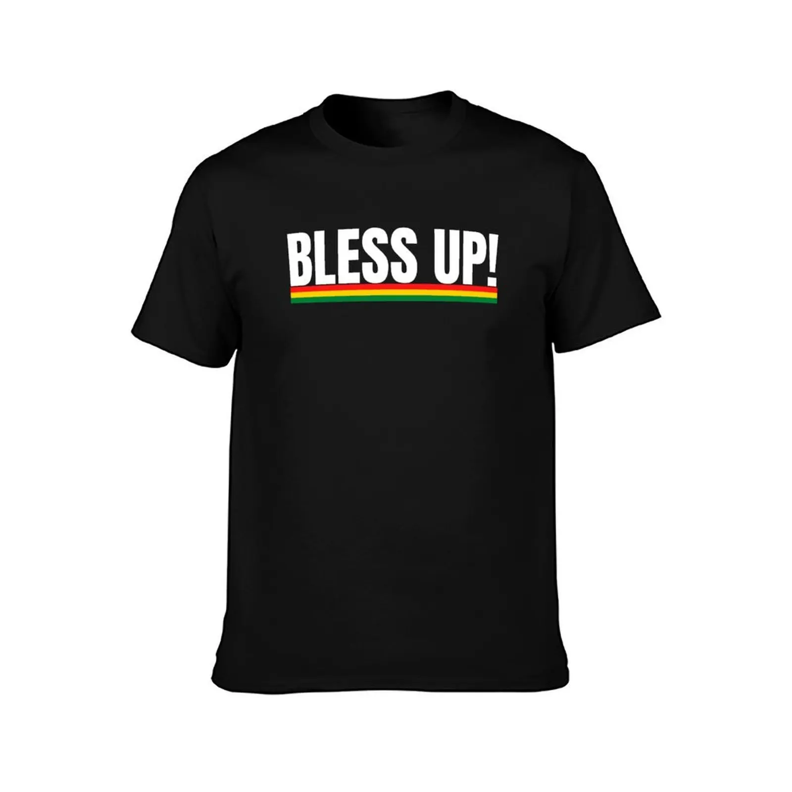 Bless up Jamaican Patois Slang Reggae Rasta Colors T-Shirt, Summer Casual Cotton Tee, Oversized Streetwear Tops, 100% Cotton
