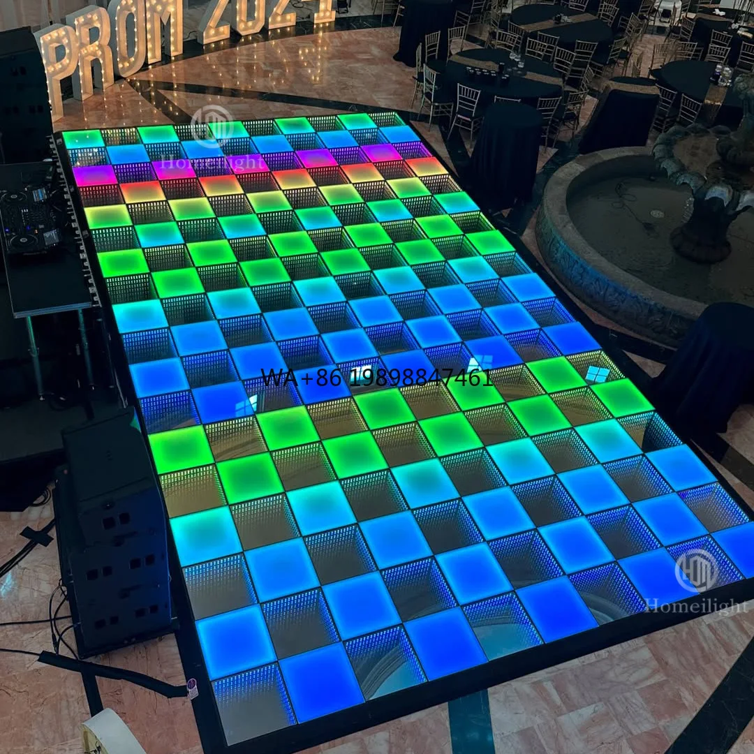 

3D Mirror LED Dance Floor White Track Matt Dance Floor Wedding Dj Lights for Night Club