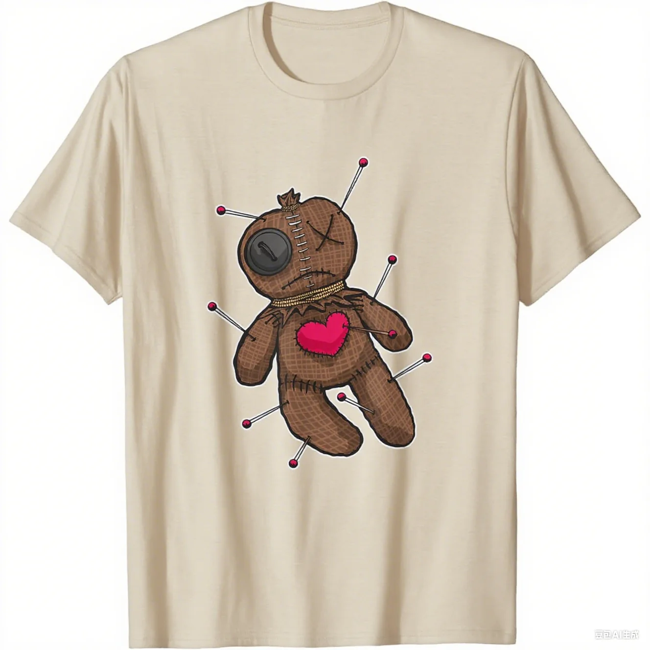 

Voodoo Doll Graphic Eccentric and Spooky Design Trend Personality Short-sleeved 100-cotton Round Neck Fashion T-shirt Top Tee