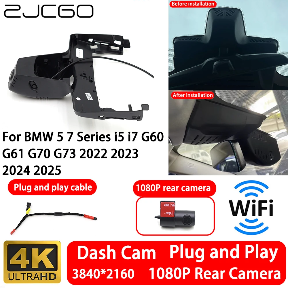 

for BMW 5 7 Series i5 i7 G60 G61 G70 G73 2022~2025 4K 2160P Front Rear Camera Dash Cam Wifi Plug and Play Video Recorder