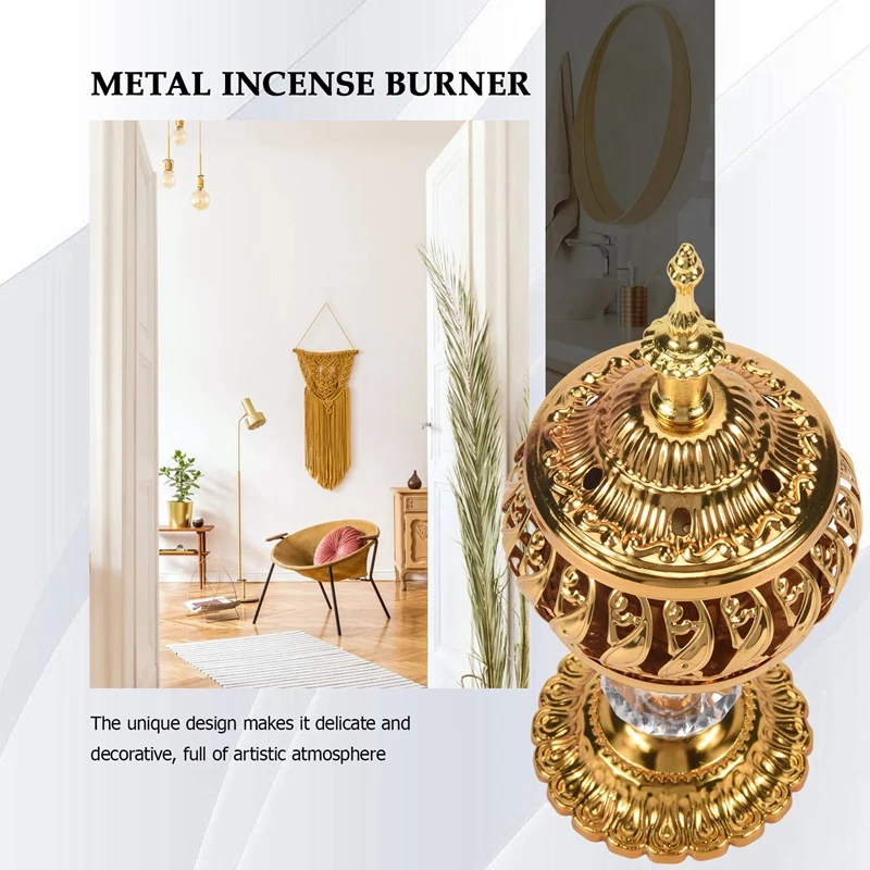 

Incense Burner Incense Bakhoor Charcoal Incense Burner Metal Arab Censer Desktop Decor For Incense Sticks Cones