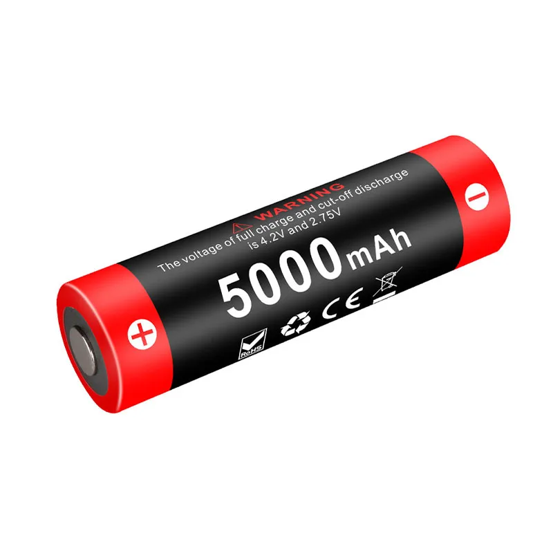 Klarus 21 Gt-50 21700 Batterij Voor Zaklamp, 5000Mah, 3.6V Blijft Ontladen, Ingebouwde Kortsluitbeveiliging