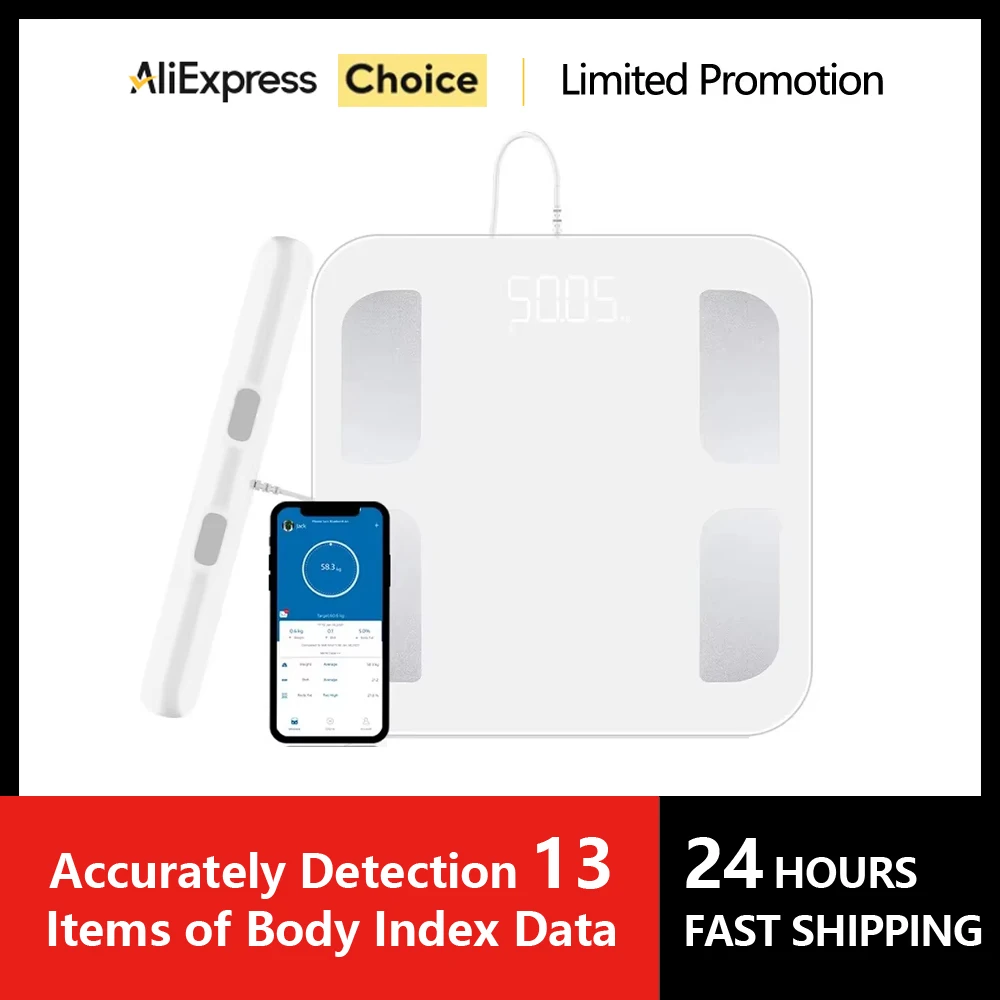 Intelligente Waage mit 8 Elektroden, intelligente Waage zur Körperzusammensetzung, Bioimpedanzwaage, Waage für Körperfett, Körpergewicht