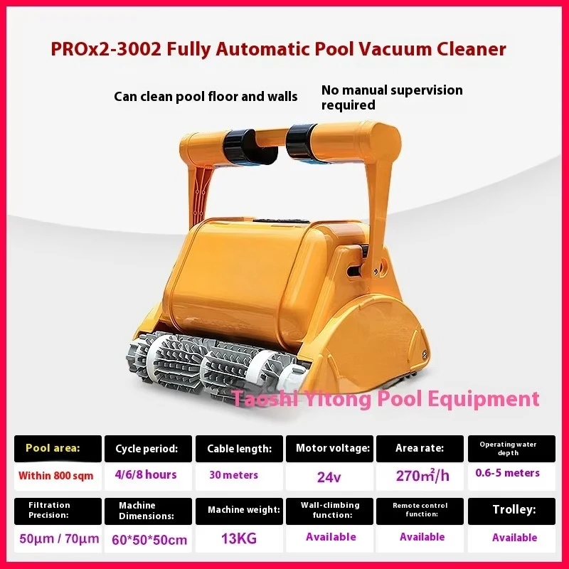 Robot Pembersih Kolam Renang Otomatis 3002, Vacuum Cleaner Kabel Bawah Air dari Plastik untuk Membersihkan Dasar Kolam Renang