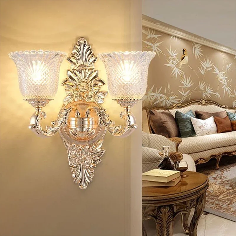 TEMAR European Crystal Wall Lamp Luxury Living Room Bedroom Bedside Lamp Background Wall Corridor Villa Hotel Lighting