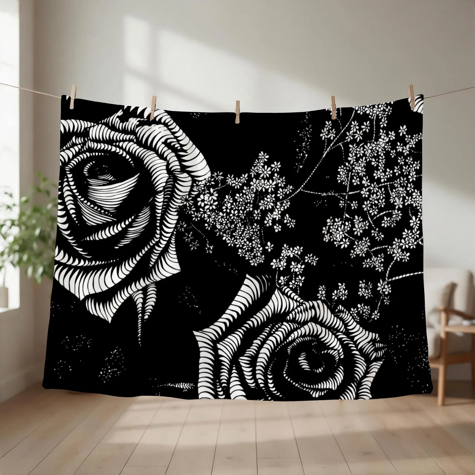 Roses Throw Blanket blankets and throws Beautifuls Furry Decorative Throw Blankets