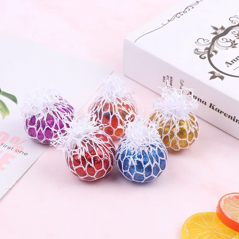 Big Diameter 6cm Exercise Hand Grip Strength Resilient Grape Net Stress Relief Ball Toy Adult Child Autism Sensor Toy Vent Ball