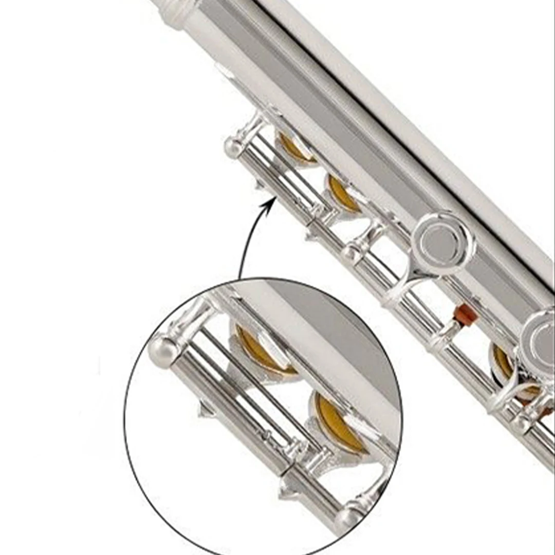 16/17 Close/Open Holes C Key Flute Instrument Cupronickel Nickel/Silver Plated Concert Flute with E key