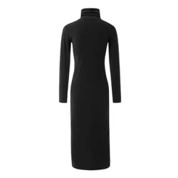 Gymystars Black Skinny T-Shirts for women High-Neck Long New Fashion Split-Side Asymmetrical Pullovers Casual Female Tops