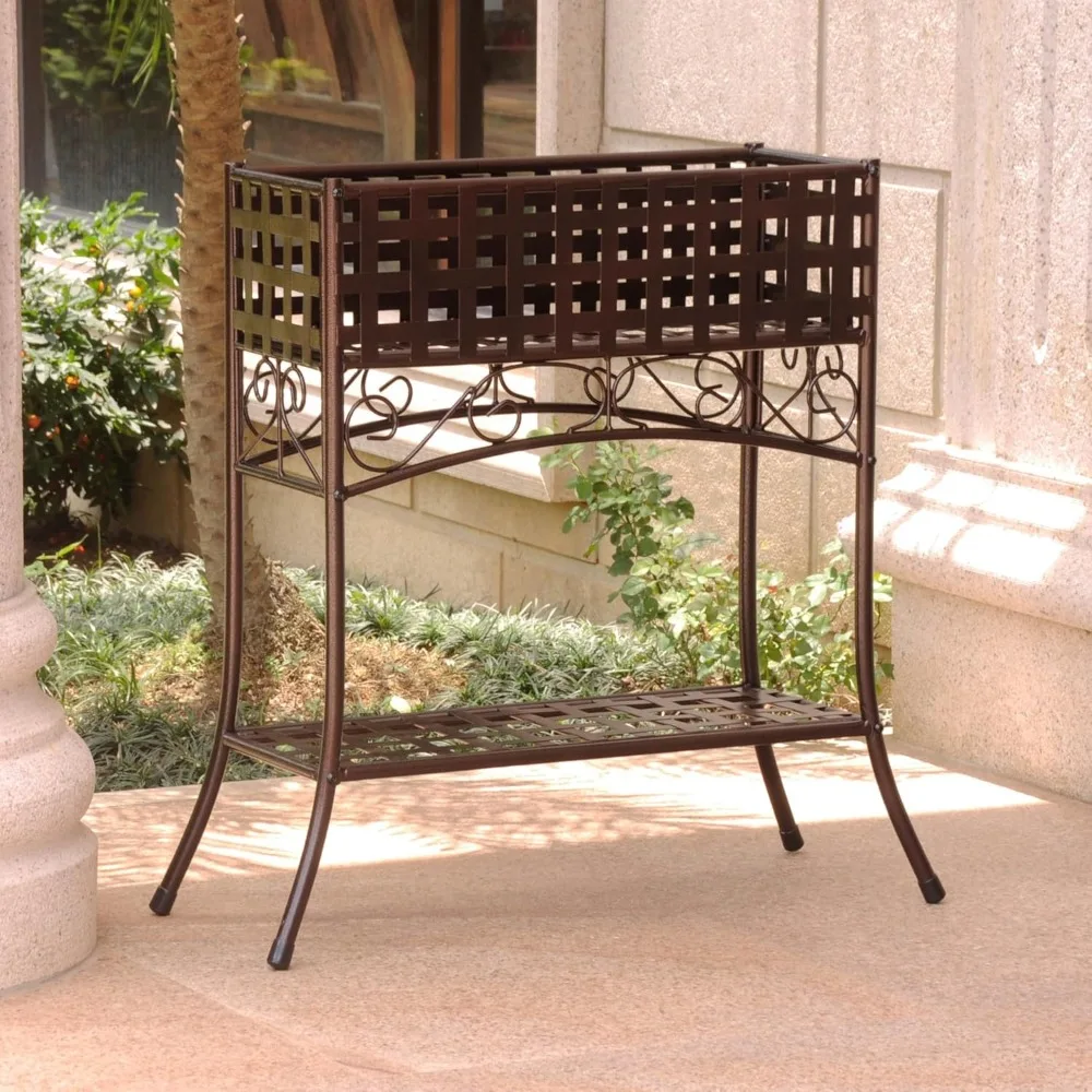 

Mandalay Iron Rectangular Plant Stand Hammered Bronze