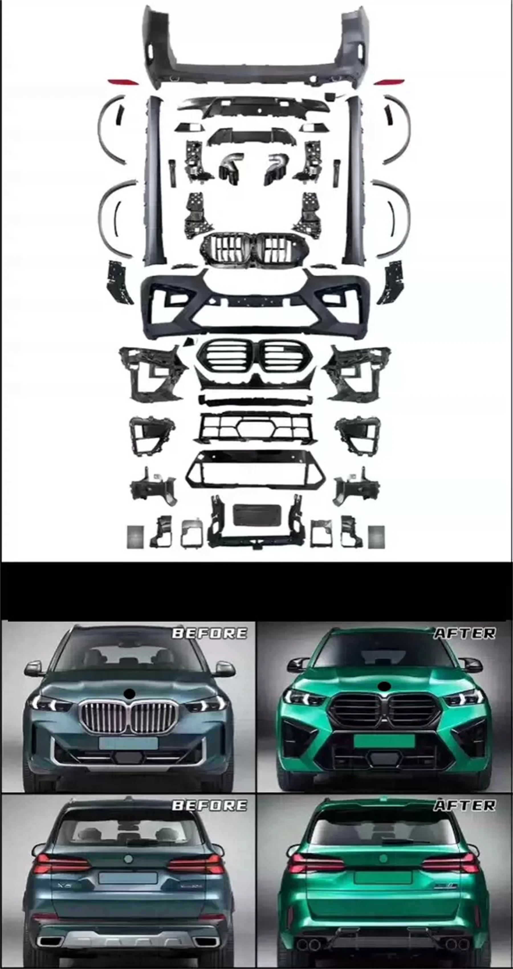 

Car Front Rear Bumper surround Grille side skirt Body kit for BMW X5 G05 Upgraded X5M X5MT