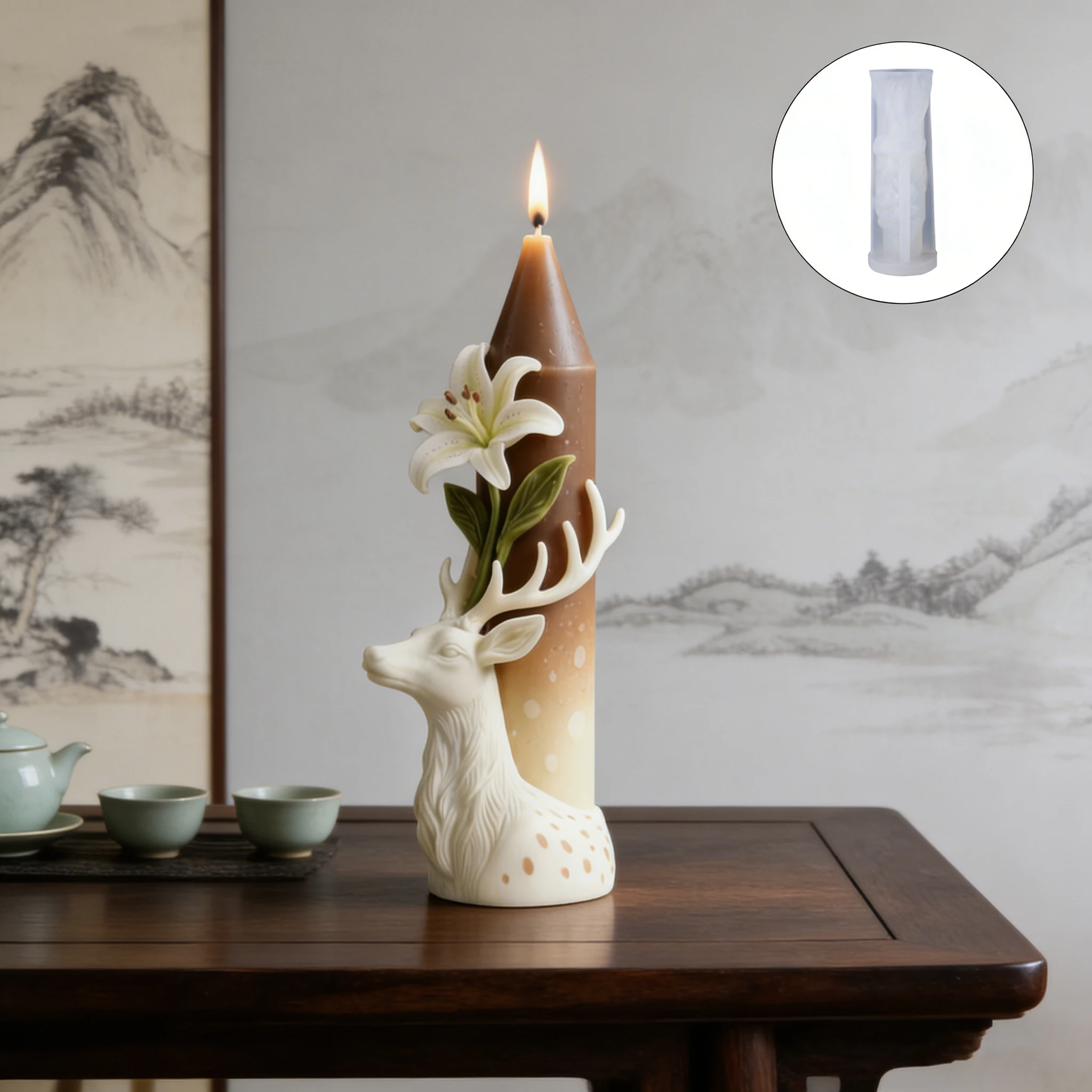 

Силиконовая форма для мыла и свечей в виде головы оленя, без запаха, многофункциональная, для изготовления мыла, подарков и декора дома