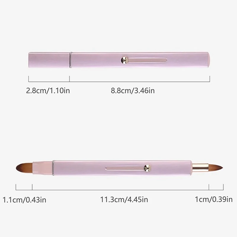 Retractable Lip Makeup Brush Lipstick Lip Gloss Brush Dual Use Eyeshadow Foundation Brush Applicator Travel Cosmetic Beauty Tool