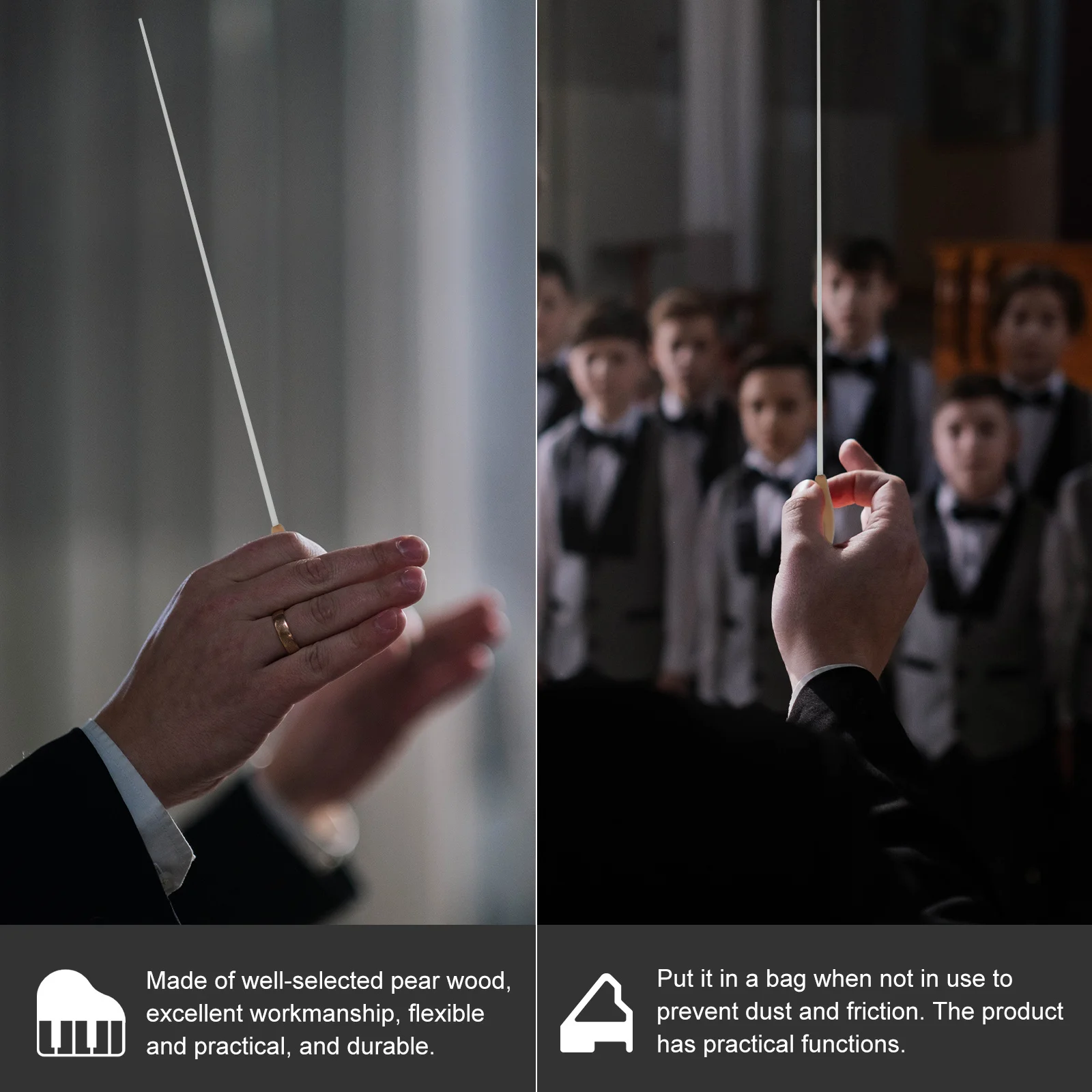 

Concert Baton Pear Wood Flexible Music Conductor Tool Practical Show Performance Accessory Concert Conductor Show Performance