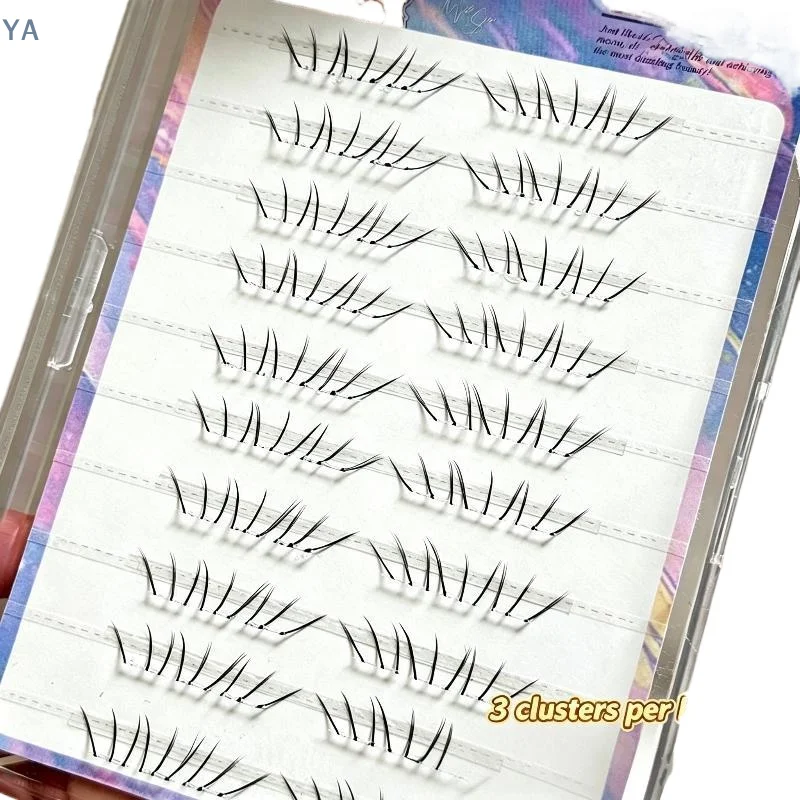【S】1 Set Comic Lower Lash Extension Clusters Natural Self Adhesive False Eyelashes No Glue Need Bottom Eyelashes Eye Makeup Tool