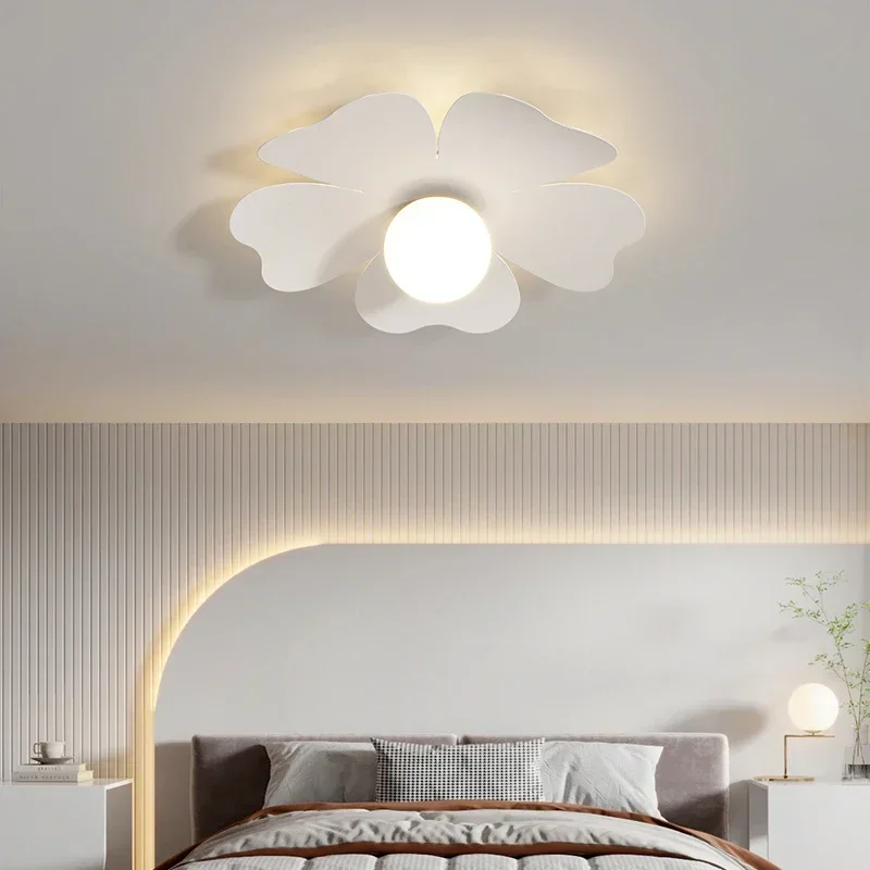 LED Flower Ceiling Lights Iron Glass Ball Ceiling Lamp For Living Dining Room Bedroom Modern Flowers Shape Lighting Fixture 2023