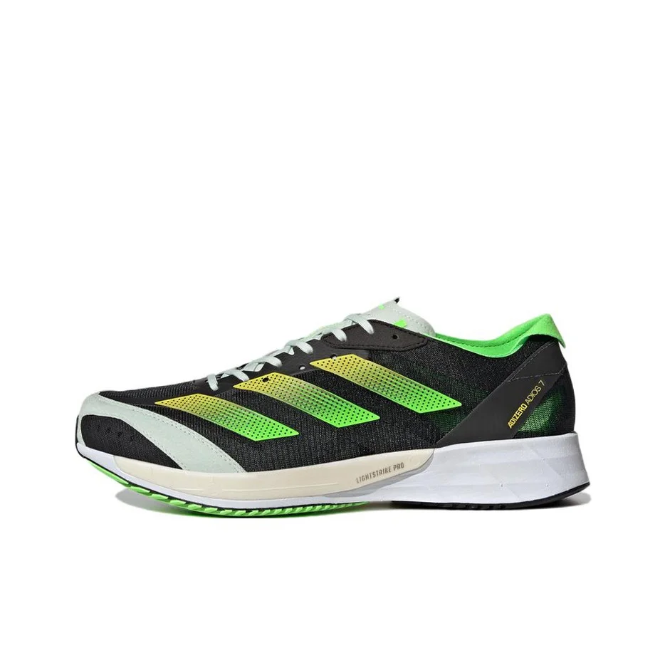 Adidas Adizero Adios 7 Running Shoes Men's Low Top Black/Green GY8409