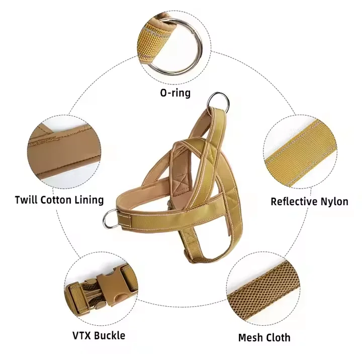Ready Ship Pet Adjustable Dog Vest Harness Comfortable Padded Nylon Reflective Fashion Eco-Friendly Tactical Dog Harness Low MOQ