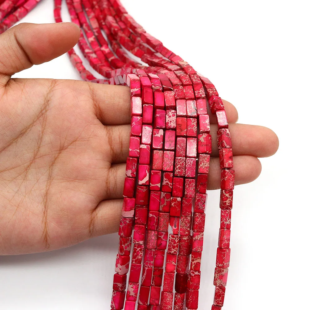 

Classic Rectangle Imperial Stone Bead Multi-color Synthetic Semi-Precious Stones Straight-hole Loose Bead Vintaga Jewelry Making