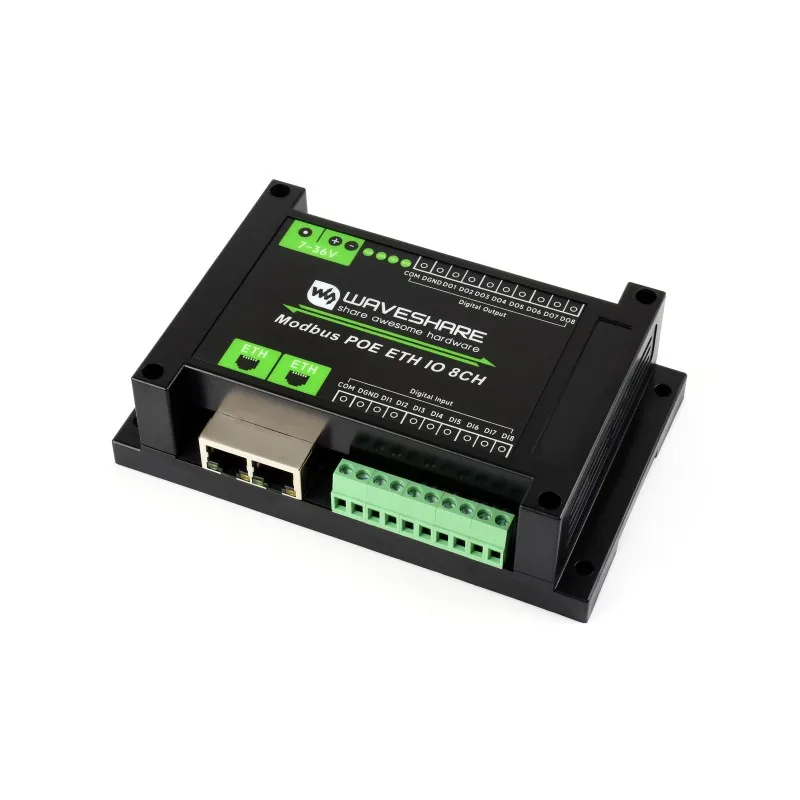 module-d'entree-sortie-numerique-ethernet-industriel-8-canaux-protocole-modbus-rtu-tcp-prend-en-charge-l'alimentation-poe