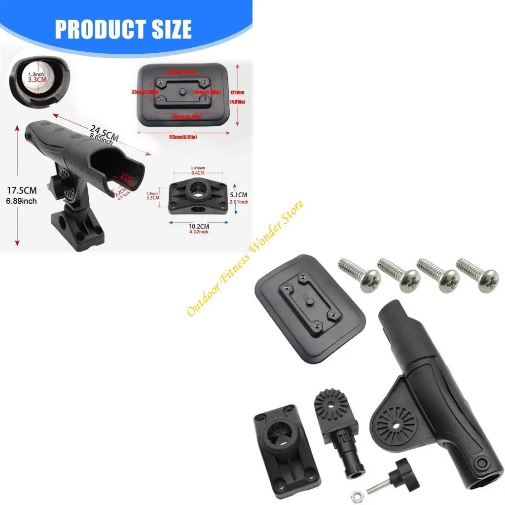 e8bf-調整可能な釣りフィクサーマウントブラケットボート釣り竿スタンドワイドベース