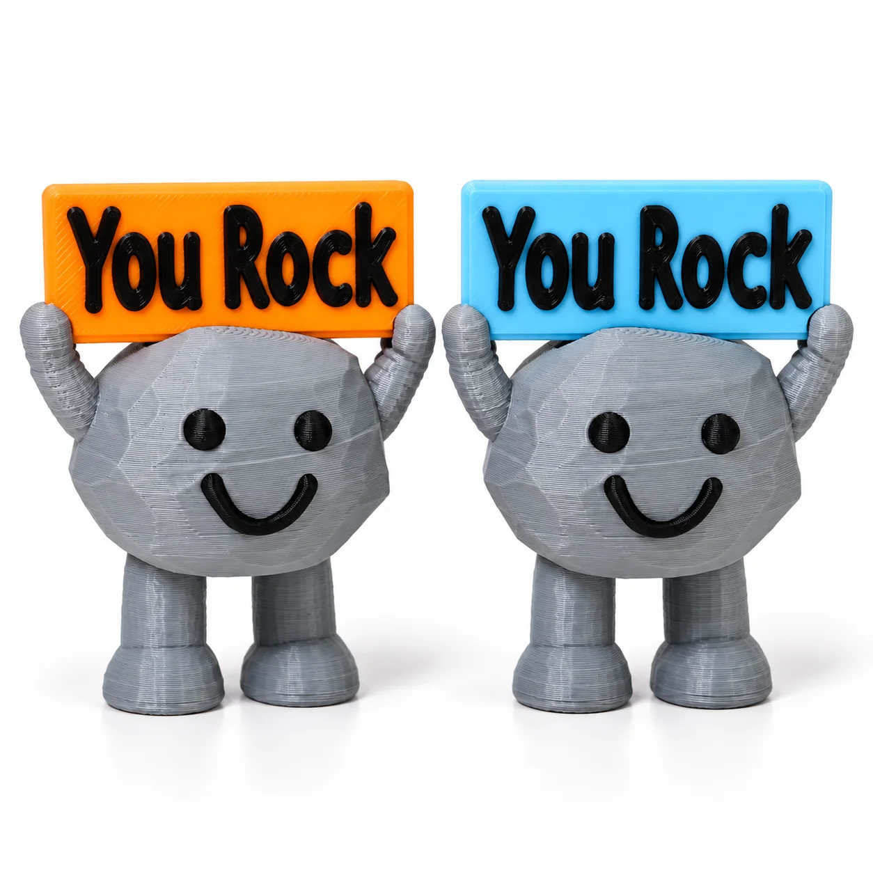 2PCS Mini Stone Figurines You Rock Encouragement Desk Decor Cute Positive Gift for Coworker Friend Office Home