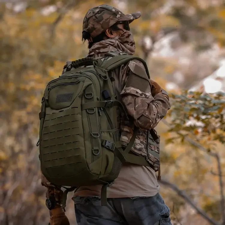 Taktische Outdoor-Tarnrucksack mit zwei Schultergurten - Neues Modell Rucksack - Multifunktionale wasserdichte Tasche für Militär-Enthusiasten und Pendler – Detail 18