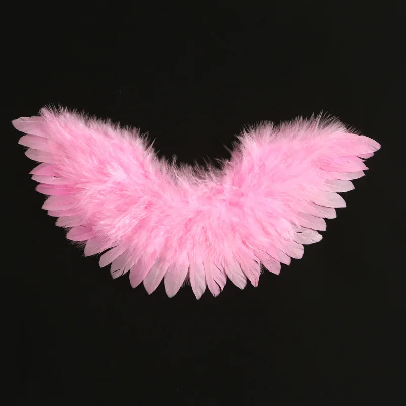 Pink Black White Angel Feather Wings Craft Mini Wing for Ornaments DIY Costume Doll Baby Photography Halloween Christmas Wedding