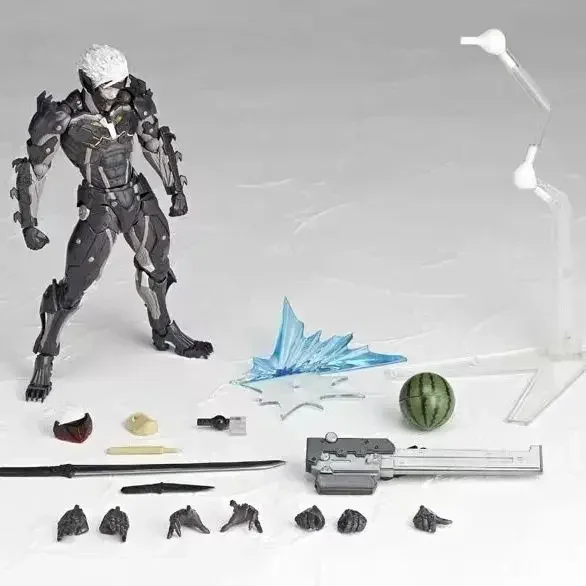 Kaiyodo The Ocedo Yamaguchi 140 Ex Metal Gear Action Figure Mgs Raiden Metal Gear Rising Rising Thunder Hand Doll Toy Kid Gift