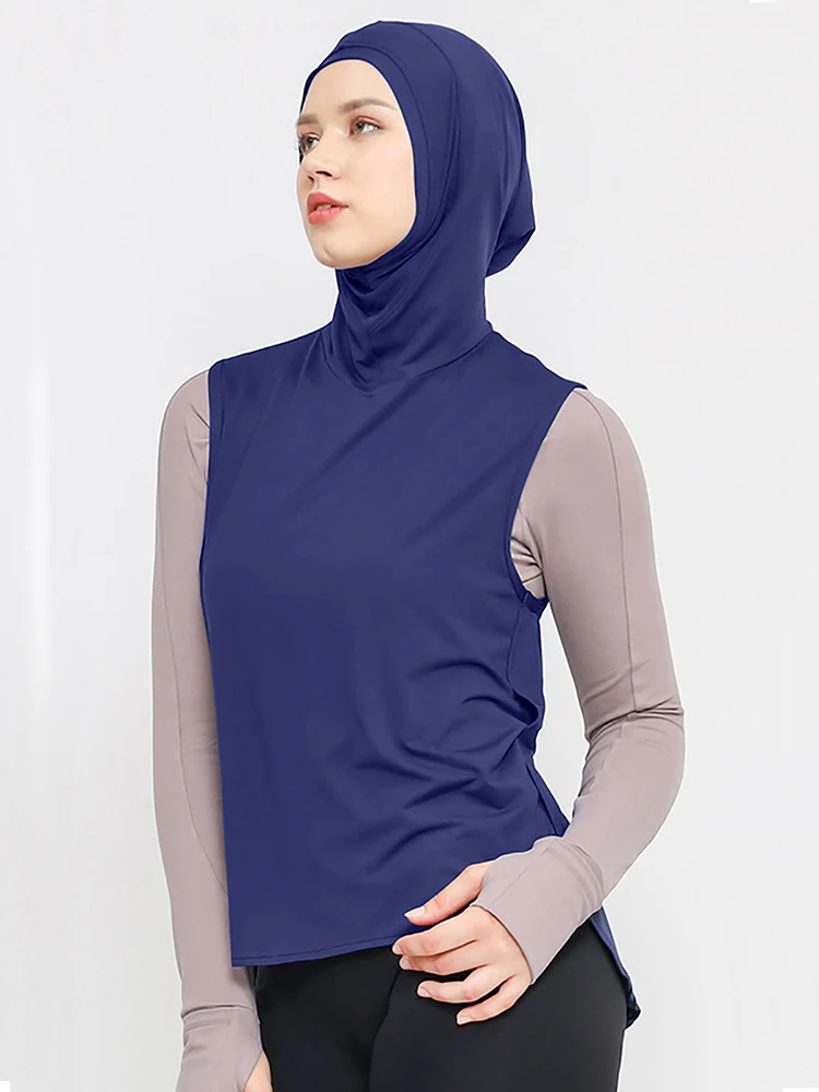 Solid Vest Design Inner Hijab Women Sport Muslim Instant Turban For Ladies Headband