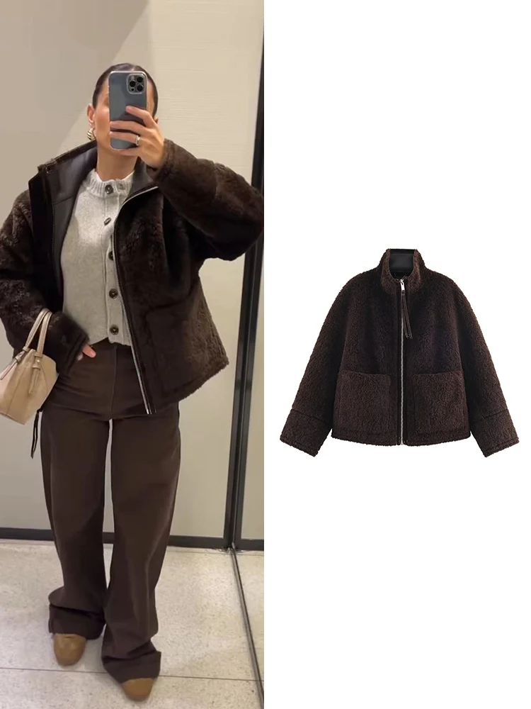 

2025 Women's Faux Fur Jackets Coat Autumn New Chic Elegant Warm Fur Leather Women's Leisure Coat Fashion Comfort Outerwear