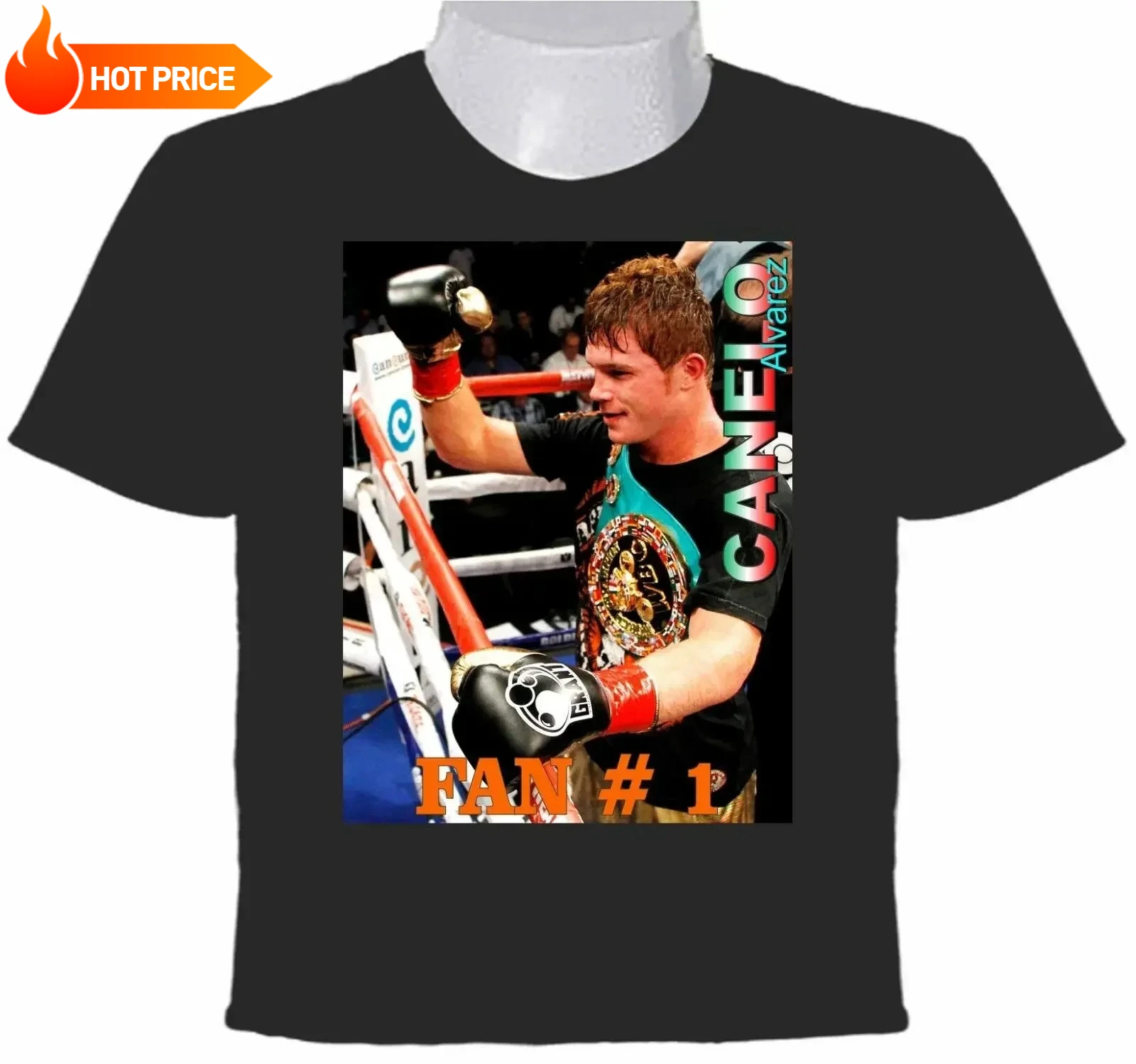 Canelo Alvarez.Mexican Legendary Boxer T-Shirt 100% Cotton O-Neck Summer Short Sleeve Casual Mens T-shirt Size S-3XL