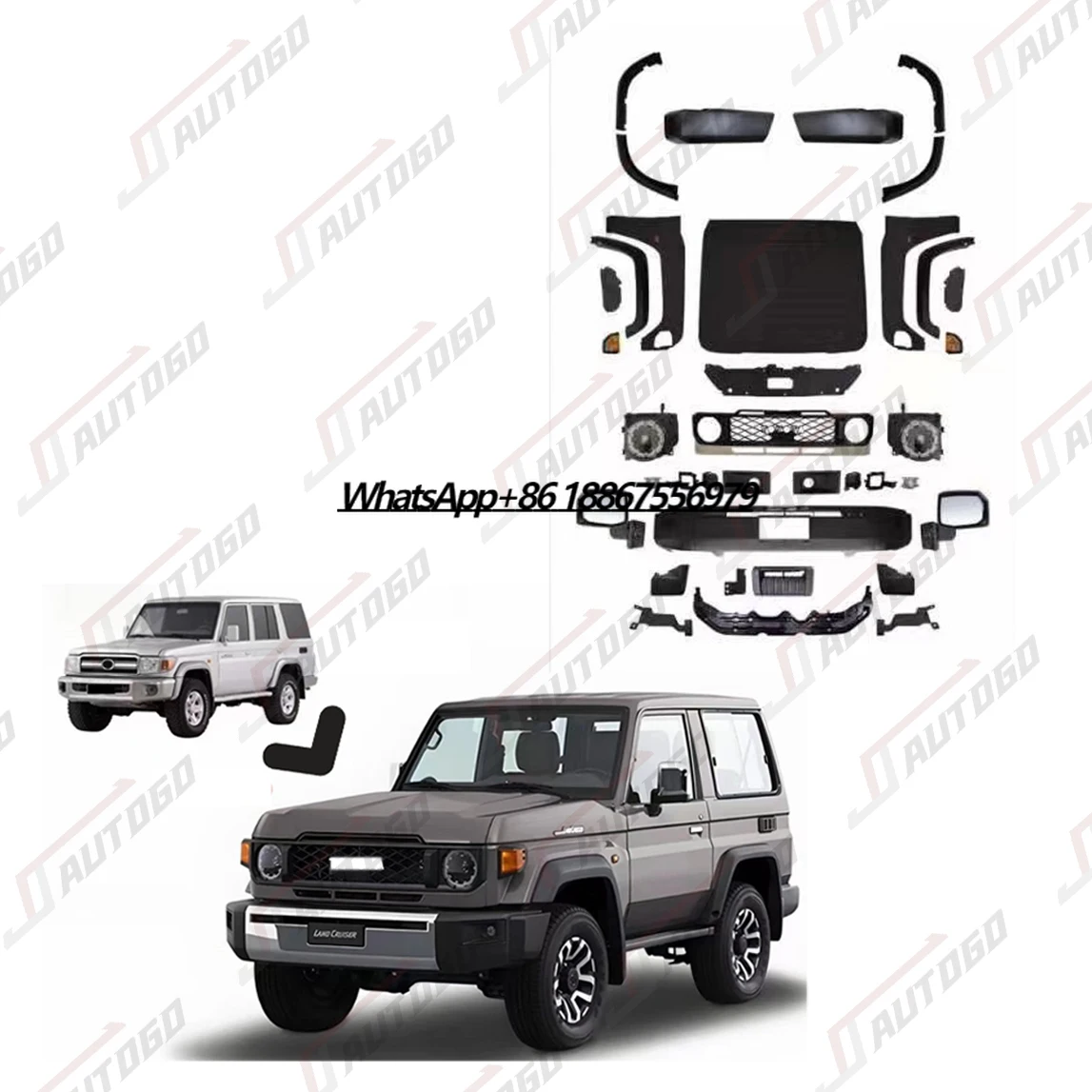 Exterior Body Parts FJ79 LC76 70 Upgrade Body Kit Facelift to 2024 Model for FJ79 FJ76 FJ70 LC79 LC76 LC70 Vehicles 2007-2023