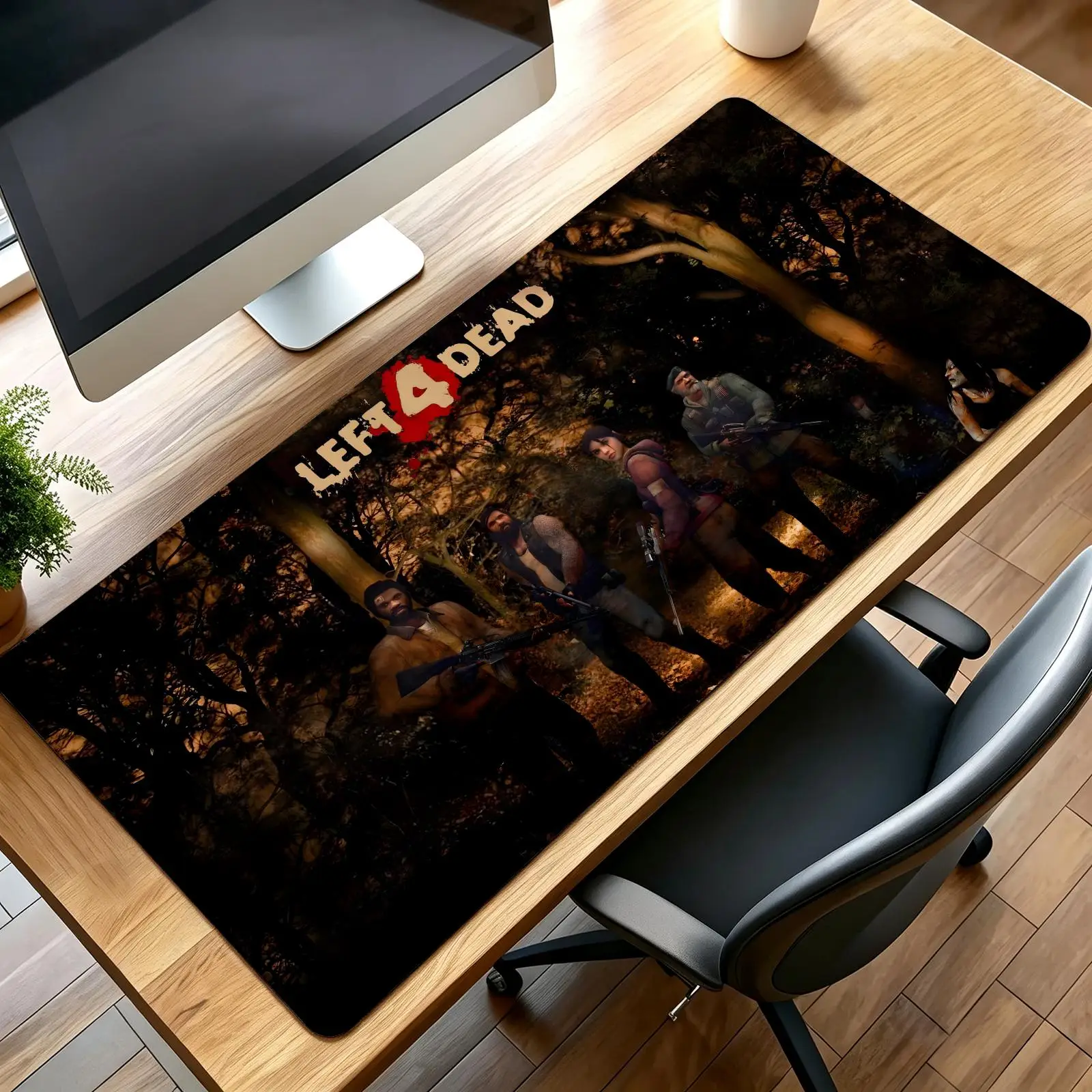 Mouse Pad XXL Anime Mouse Pad, stitched wearproof edge, smooth non-slip mat for desktop & laptop games Left 4 Dead 2