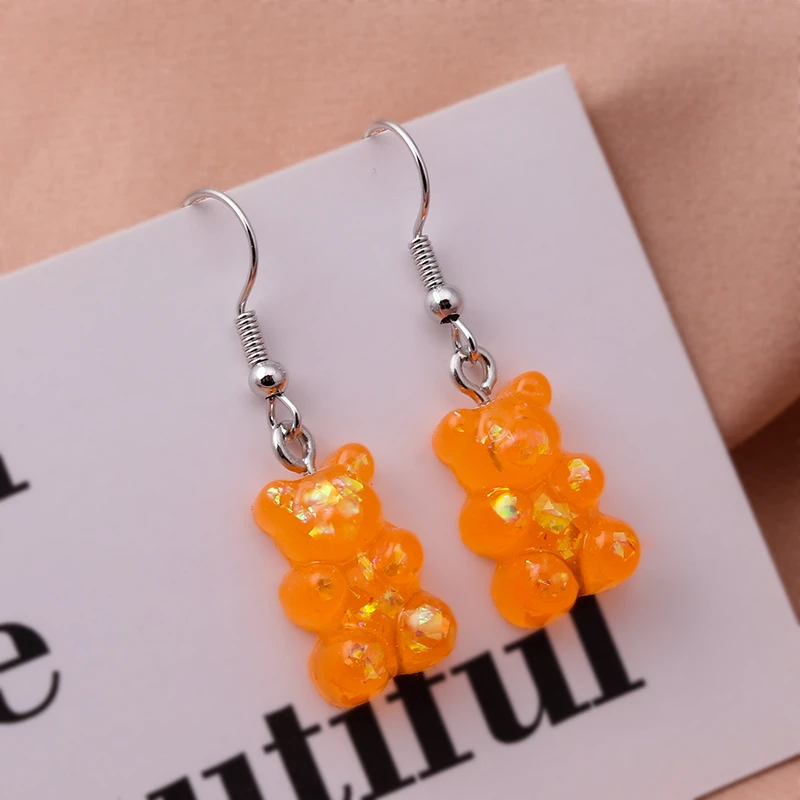 Nette Gummibärchen Ohrstecker für Frauen Candy Farben Tier Baumeln Ohrringe Brincos Femme Mädchen Party Urlaub Schmuck Geschenke – Detail 31