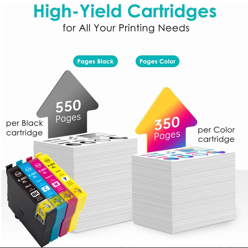 603XL 603 E03A1 T603XL Ink Cartridge For Epson T603 Expression Home XP2100 2105 3100 3105 4100 4105 2810 28302835 2850 Printer