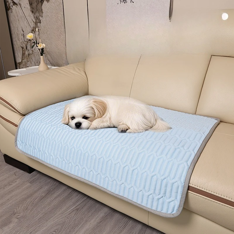 Pet Cooling Mat for Cats and Dogs - Ice Silk Summer Bed Pad, Breathable Non Slip Pet Sleeping Cushion, Anti Hair Pet Bed for Hot Weather Use