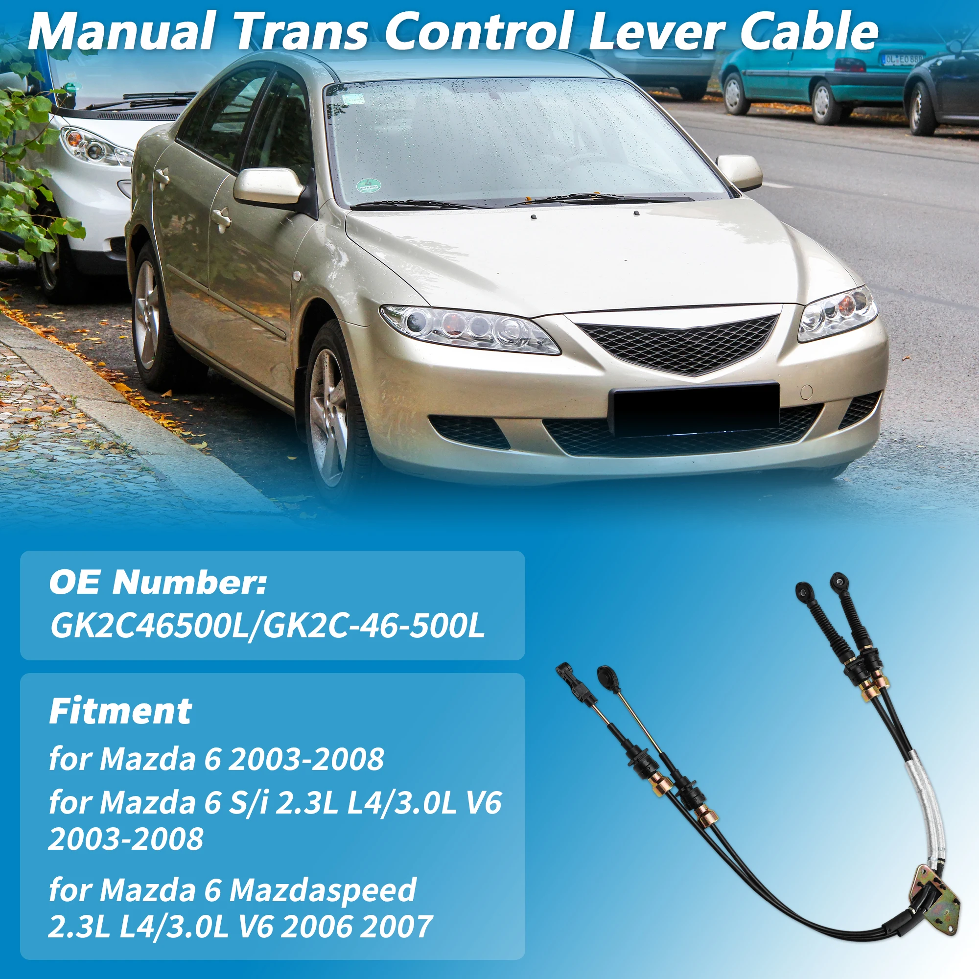 

UXCELL No GK2C46500L Трос переключения передач механической коробки передач для Mazda 6 S/i 2003-2008 гг.