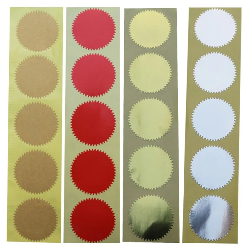 Prata e Ouro Selagem Adesivos para DIY, Sticky Notes, Pacote Presente Scrapbooking, Selo Embosser, Biscoito e Doces, 100PCs, 45mm