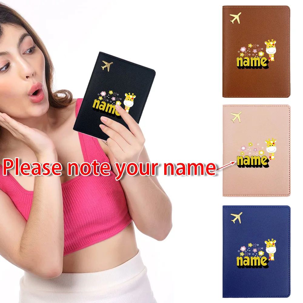 

Customized Name PU Passport Cover Travel Passport Organizer RFID Blocking Leather Holder Slim Wallet Card Case Coin Purse Design