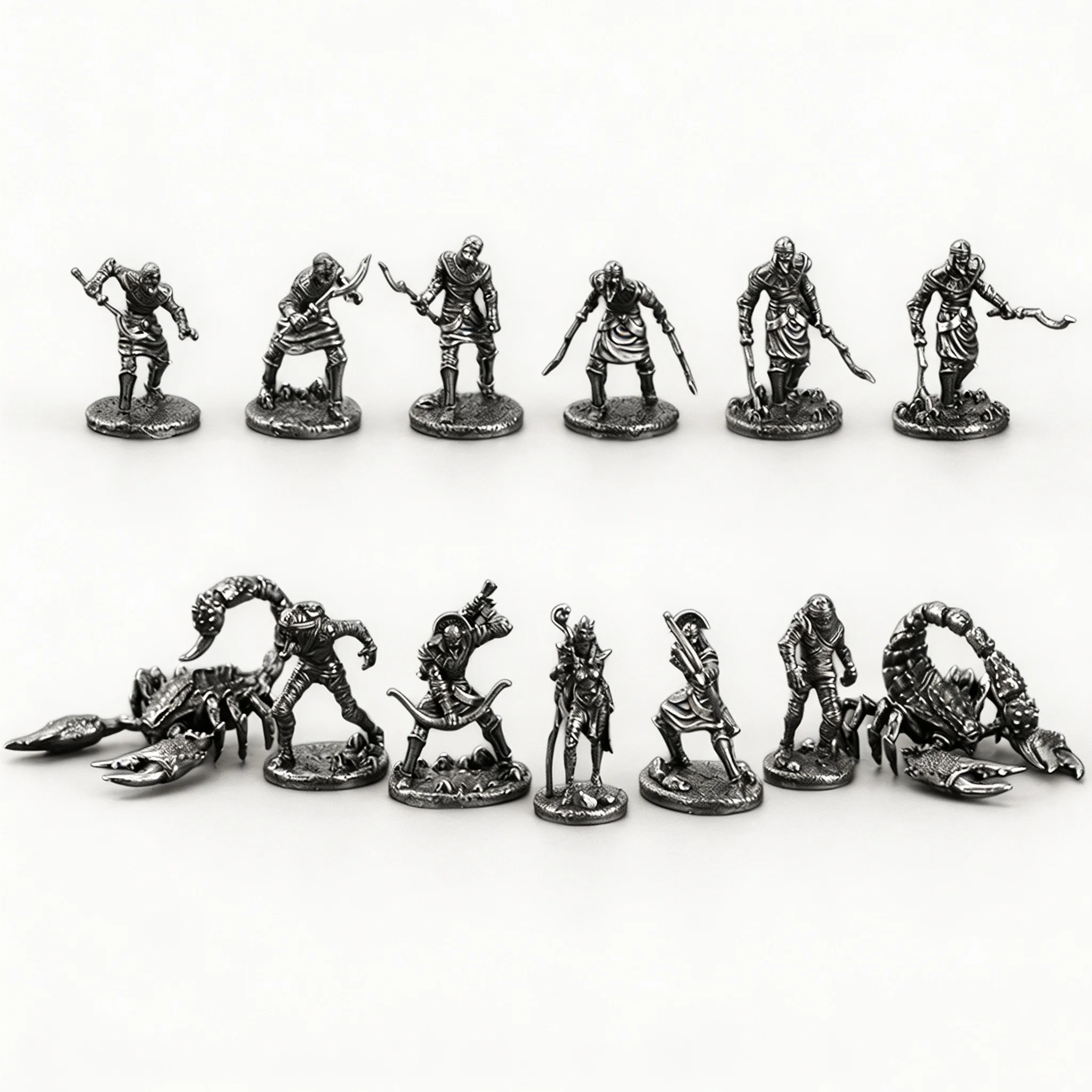 Egyptian Mummy Soldier Metal Miniature Vintage Handmade Cupronickel Figurine for Tabletop Game Car Decor Gift