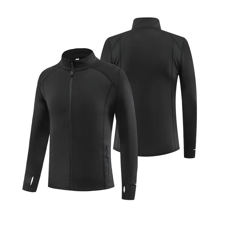 

Mens Womens Autumn Winter Quick Dry Thin Velvet Running Clothes Stand Up Collar High Elastic Fitness Jacket