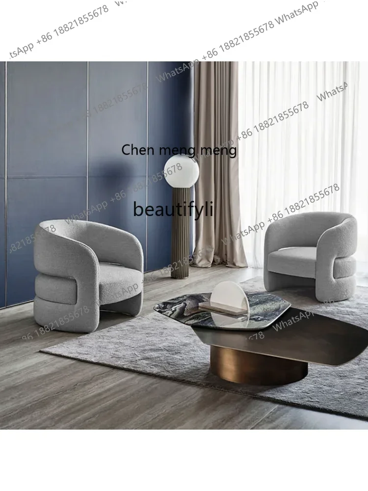 

ss7486 Villa Model House Marble Special-Shaped Living Room Coffee Table Italian Stainless Steel Distressed High-End Short Tea T