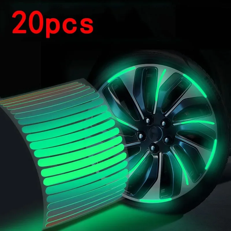 Car Motorcycle Wheel Reflective Strips Colorful Hub Stickers Car Styling Decal Sticker Auto Moto Decor Decals Accessorie