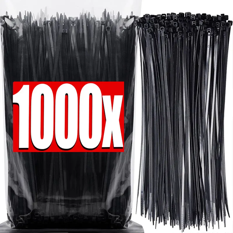Nylon Cable Ties Reusable Adjustable Self-locking Zip Tie Fastening Rings Cable Wires Fixing Ties for Home Offices Industrial