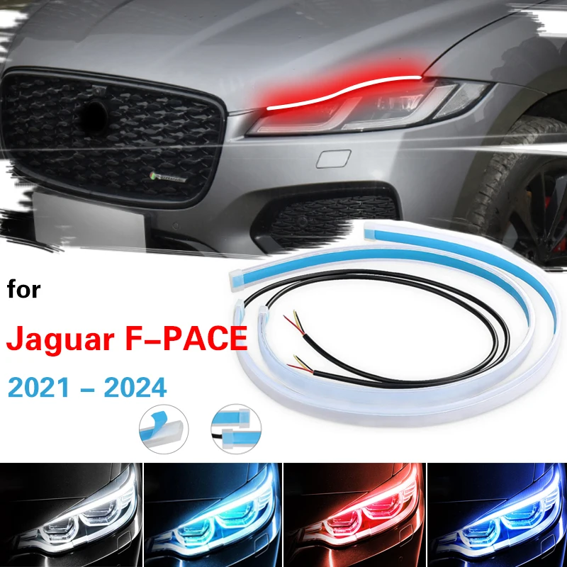 

For Jaguar F-PACE 2021-2024 Car Led Light Strip DRL Daytime Running Lamp Strips Flexible LED Decorative Lamp Turn Signal Light